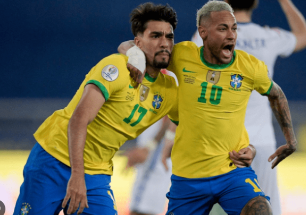 Marquinhos nick i slutet av matchen säkrade Brasiliens seger över Peru
